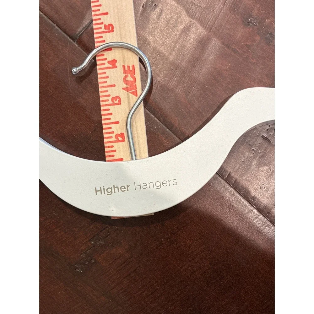 Higher Hangers Space Saving Slim Wooden Hangers White Set of 12